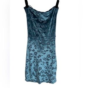 Teal Velvet Bodycon Dress​​